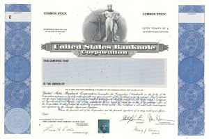 United States Banknote Corp. -  1925 Specimen Stock Certificate