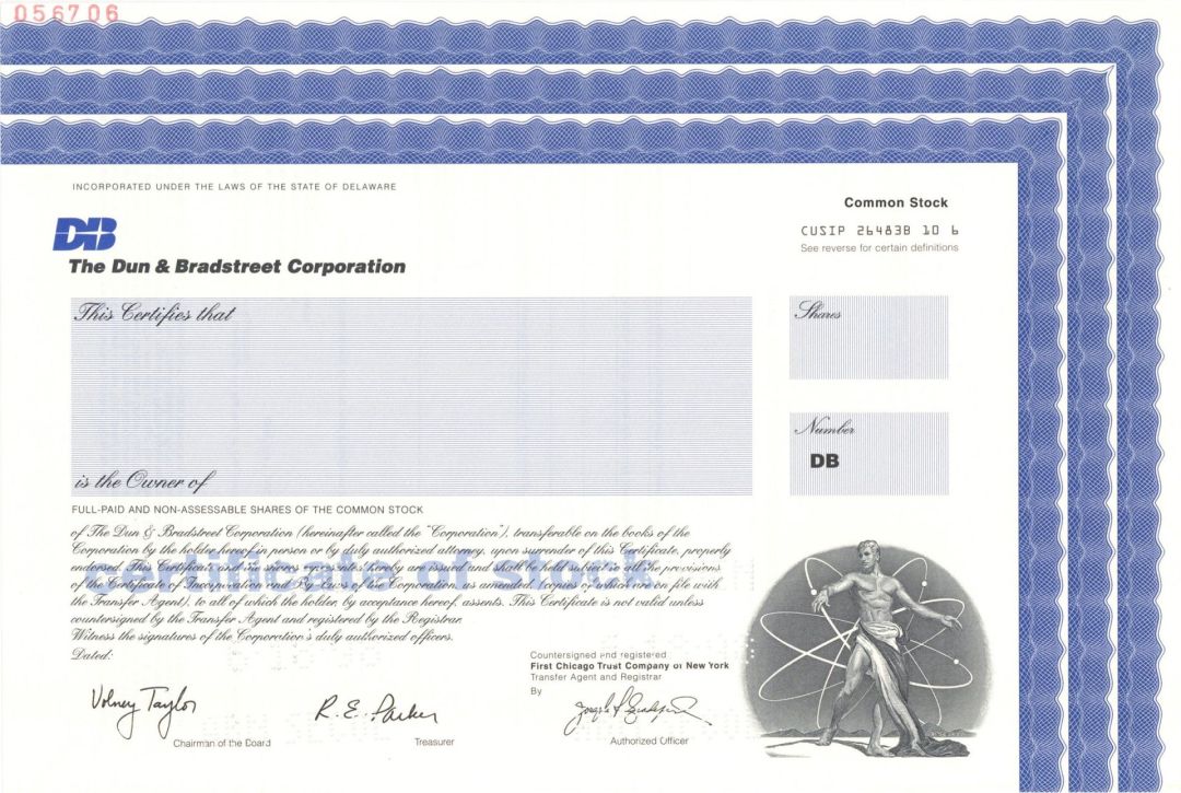 Dun and Bradstreet Corp. - 1998 dated Specimen Stock Certificate