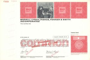 Merrill Lynch, Pierce, Fenner and Smith Inc. - Wealth Management Co. - circa 1970's Specimen Stock Certificate