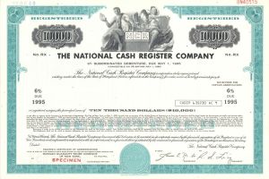 National Cash Register Co. (NCR) - 1926 $10,000 Specimen Bond
