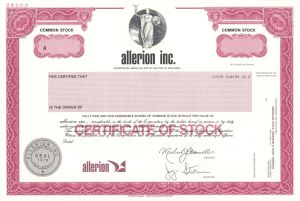 Allerion Inc. - 1994 Specimen Stock Certificate