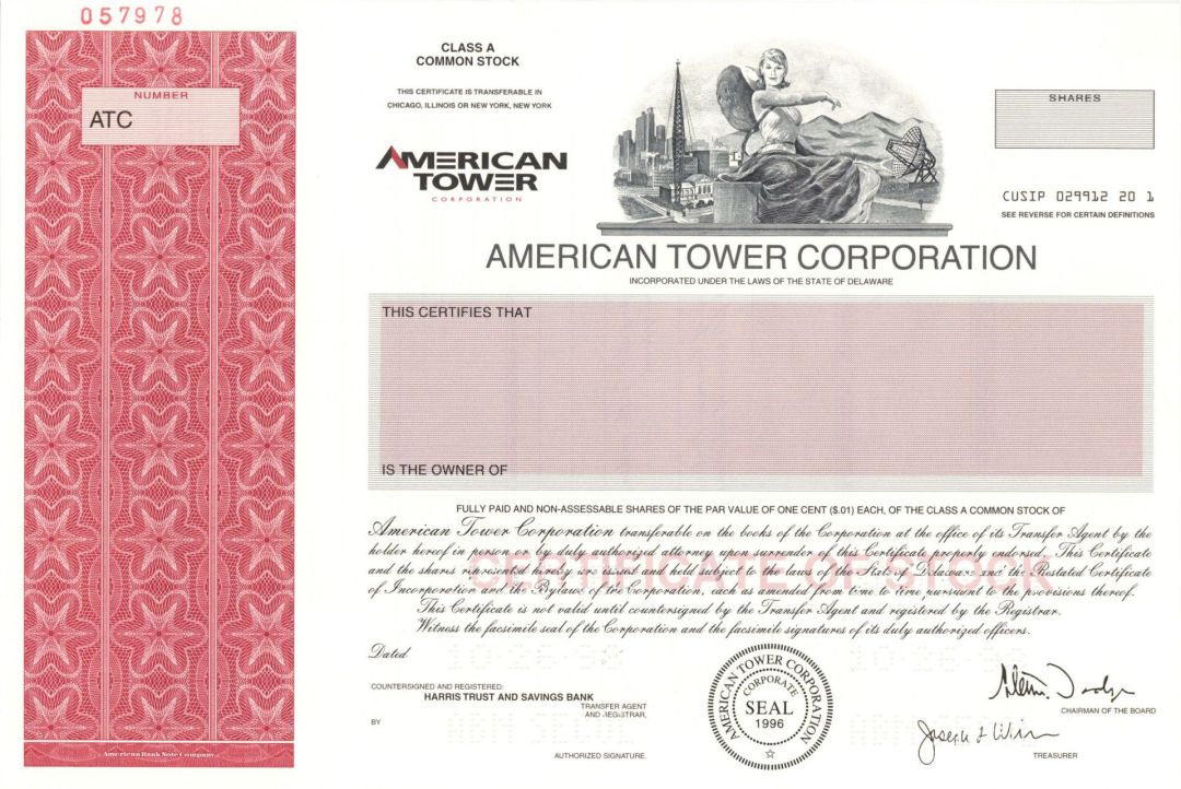 American Tower Corp. - 1998 Specimen Stock Certificate