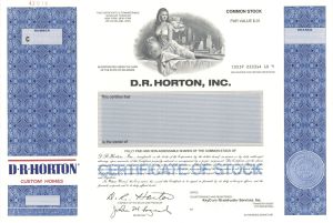 D.R. Horton, Inc. -  1996 Specimen Stock Certificate