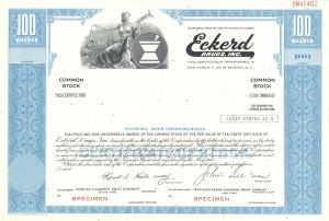Eckerd Drugs, Inc. -  1922 Specimen Stock Certificate