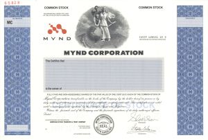 Mynd Corp.  -  2000 Specimen Stock Certificate