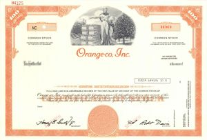 Orange-co, Inc. - Specimen Stock Certificate