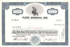 Flow General Inc. - 1974 Specimen Stock