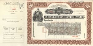 Fedders Manufacturing Co., Inc. -  Specimen Stock Certificate