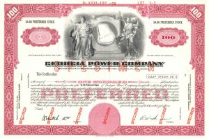 Georgia Power Co. -  1930 Specimen Stock Certificate