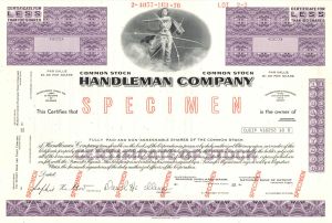 Handleman Co. -  Specimen Stock Certificate