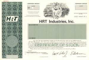 HRT Industries, Inc. -  1984 dated Specimen Stock Certificate