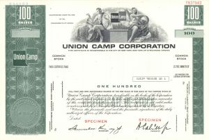 Union Camp Corp. -  Specimen Stock Certificate