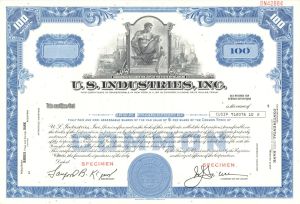 U.S. Industries, Inc. -  1951 dated Specimen Stock Certificate