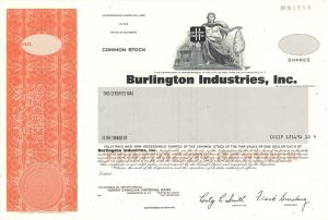 Burlington Industries, Inc. - 1937 dated Specimen Stock Certificate