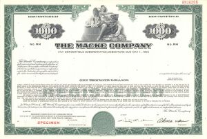 Macke Co. - $1,000 1934 dated Specimen Bond