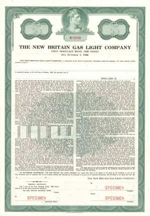 New Britain Gas Light Co. - 1988 dated Specimen Bond