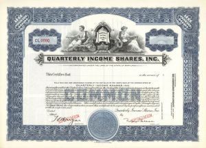 Quarterly Income Shares, Inc. - 1932 dated Specimen Stock Certificate