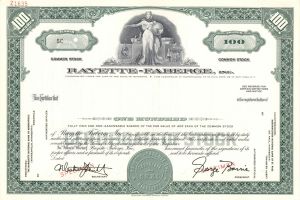 Rayette-Faberge, Inc. - Specimen Stock Certificate