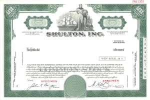 Shulton, Inc. -  1934 dated Specimen Stock Certificate