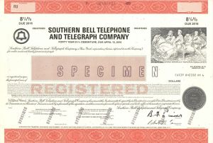 Southern Bell Telephone and Telegraph Co. - Specimen Bond