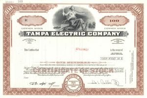 Tampa Electric Co. -  Specimen Stock Certificate
