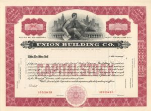 Union Building Co. -  Specimen Stock Certificate