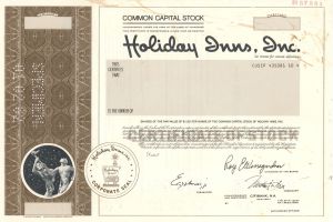 Holiday Inns, Inc. - 01-02-82 dated Specimen Stock