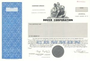 Dover Corp. - Specimen Stock Certificate