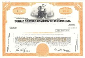 Public Service Co. of Indiana, Inc. - Specimen Stock Certificate