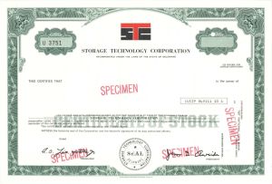 Storage Technology Corporation - Specimen Stock Certificate