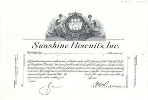 Sunshine Biscuits, Inc. - Specimen Stock Certificate