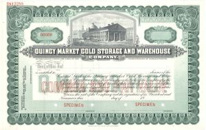 Quincy Market Cold Storage and Warehouse Co. - Specimen Stock Certificate