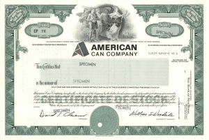 American Can Co.  -  Specimen Stock Certificate