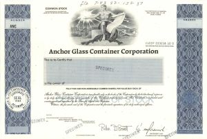 Anchor Glass Container Corp.  -  Specimen Stock Certificate