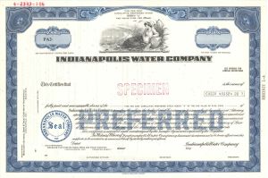 Indianapolis Water Co.  -  Specimen Stock Certificate