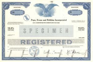 Pope, Evans and Robbins Inc. - Specimen Bond