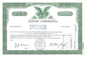 Televiso Corp. - Specimen Stock Certificate