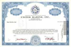United Marine, Inc. - Specimen Stock Certificate