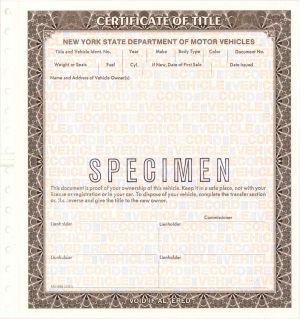 Certificate of Title - Specimens