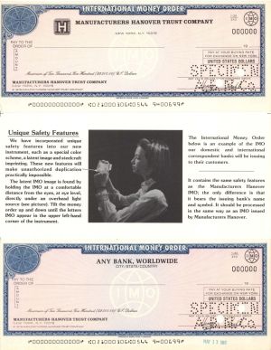 International Money Order - Specimens