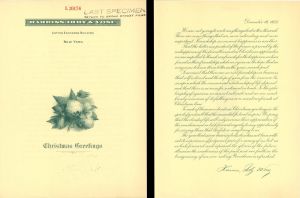 Greeting Card engraved by American Bank Note Company - 1925 or 1927 dated Specimen