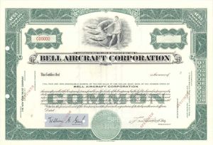 Bell Aircraft Corp. - Specimen Stock Certificate