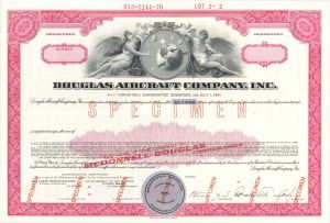 Douglas Aircraft Company, Inc. - Specimen Stock Certificate