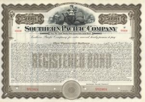Southern Pacific Co.  - $5,000 Specimen Bond