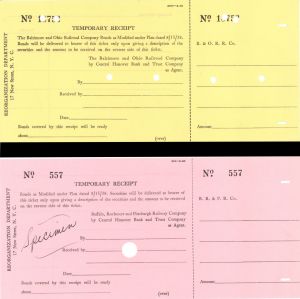 Set of 4 Baltimore and Ohio R.R. Co. Bonds -  Specimen Bond 