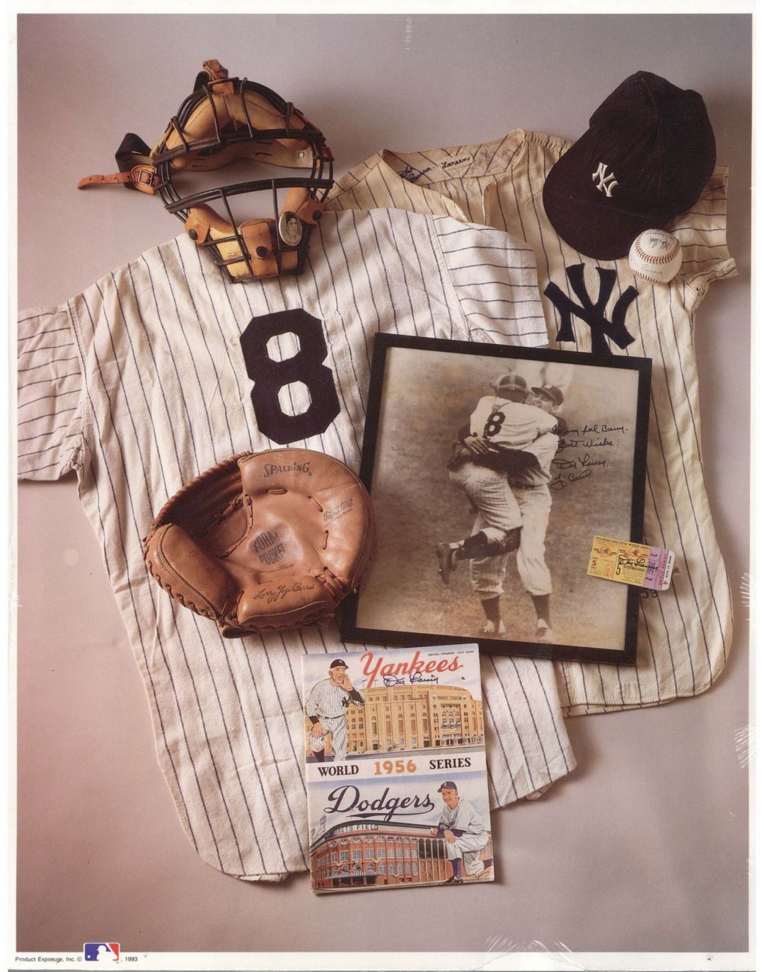 Yogi Berra and Don Larsen Poster - 1993 dated Major League Baseball Poster - Sports Memorabilia