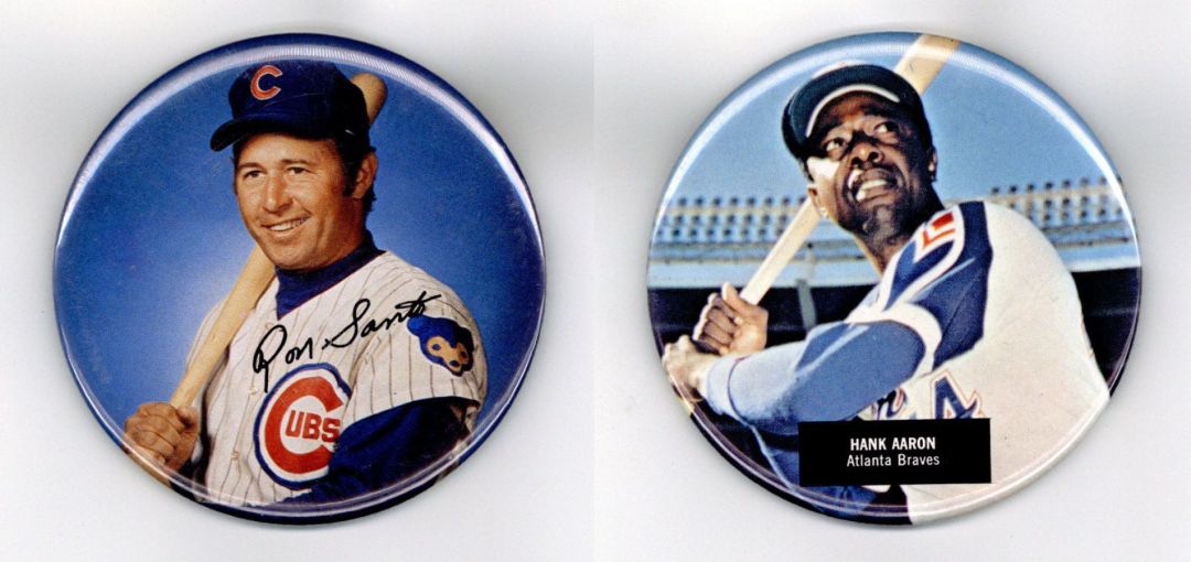 Ron Santo and Hank Aaron Pins - Sports Memorabilia