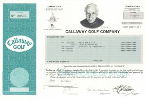 Callaway Golf Co. - Stock Certificate