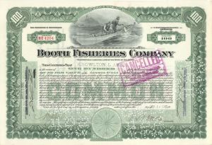Booth Fisheries Co. - 1922 dated Stock Certificate