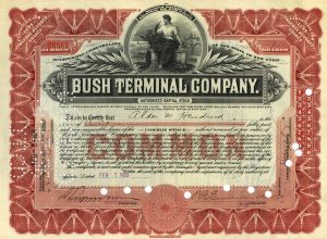 Bush Terminal Co - 1920's-40's dated Shipping Stock Certificate